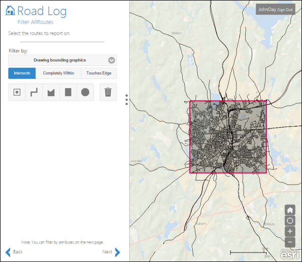 Routes that intersect the graphic